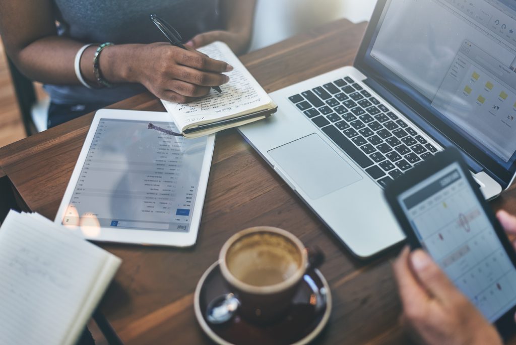 Business Digital Devices Connecting Concept